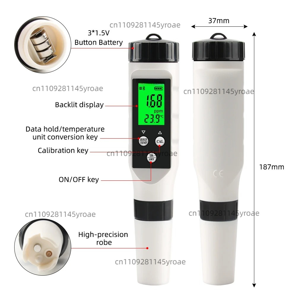 Test Instruments - 블루투스 2-in-1 수소 및 온도 감지기